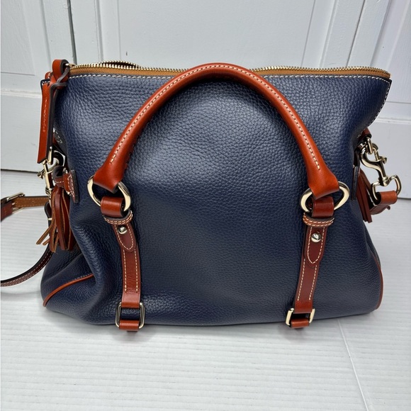 Price is firm DOONEY & BOURKE Pebble Leather Large Satchel in Blue - Picture 5 of 8
